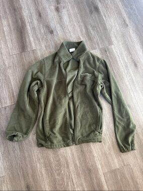 Columbia Olive Green Fleece Zip-Up Jacket